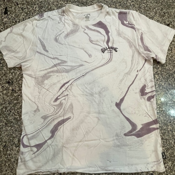 Billabong Marbled Graphic Tee~purple & white~size large, surf beach Large - Picture 1 of 4